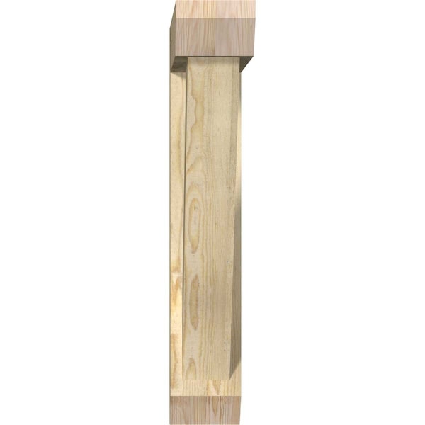 Traditional Slat Rough Sawn Bracket W/ Offset Brace, Douglas Fir, 6W X 26D X 34H